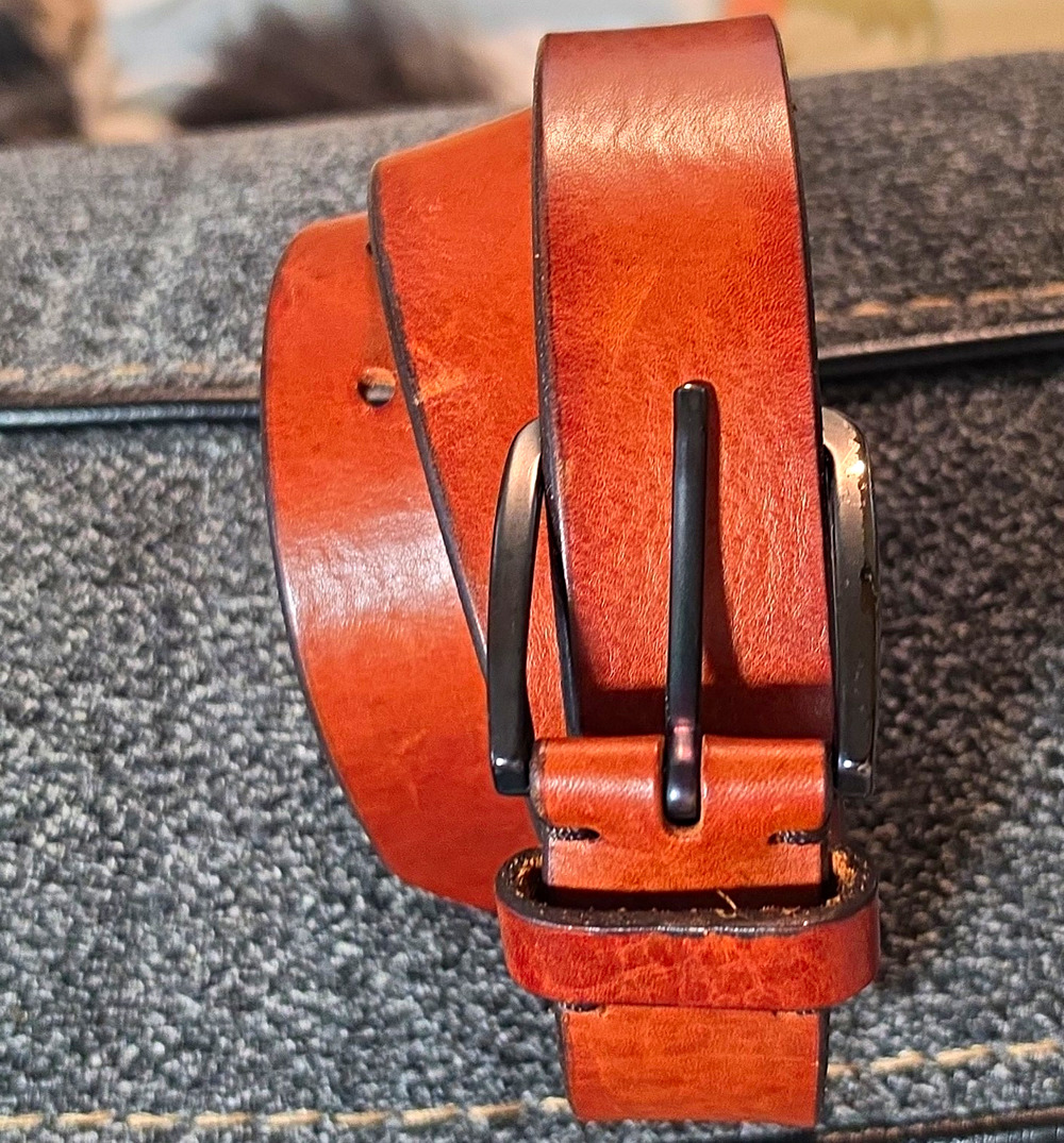 Massimo Dutti Brown Men’s Solid Buckle Leather Belt Size 38 35mm Spain